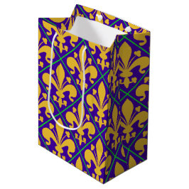 Bolsa De Regalo Mediana Nueva Orleans Mardi Gras Fleur de Lis
