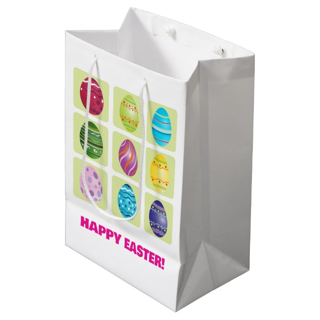 Bolsa De Regalo Mediana Nueve huevos de Pascua (Angulo Anverso)