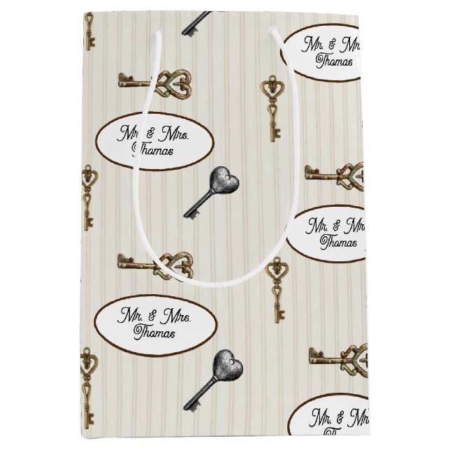 Bolsa De Regalo Mediana Nuevo hogar cálido personalizado (Anverso)