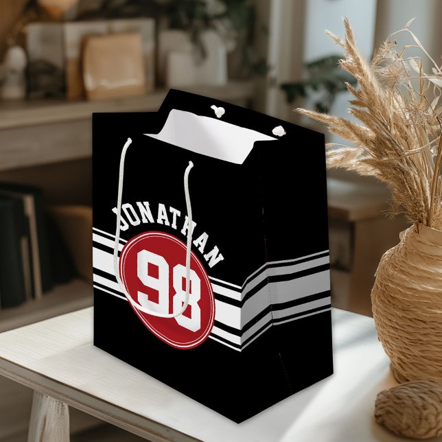 Bolsa De Regalo Mediana Número de nombres de bandas de Carreras automática (Custom Gift Bag)