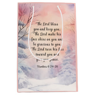 Bolsa De Regalo Mediana Números 6 Señor bendiga tu Biblia Verse Nieve de I