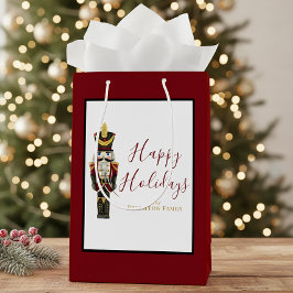 Bolsa De Regalo Mediana Nutcracker Red Happy Holidays Classic Christmas 