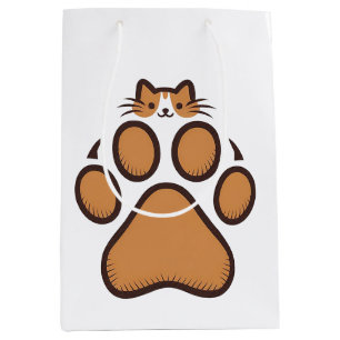 Bolsa De Regalo Mediana Ocultación de gato en papel - Ilustracion