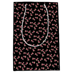 Bolsa De Regalo Mediana Odeos de cangrejos (rosado sobre negro)