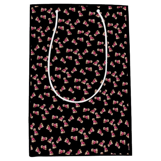 Bolsa De Regalo Mediana Odeos de cangrejos (rosado sobre negro) (Anverso)