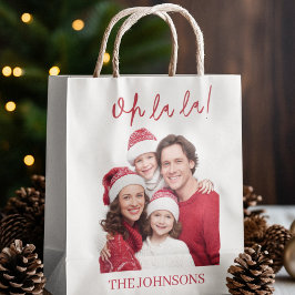 Bolsa De Regalo Mediana Oh La La Christmas Custom Gift Bag Family Photo