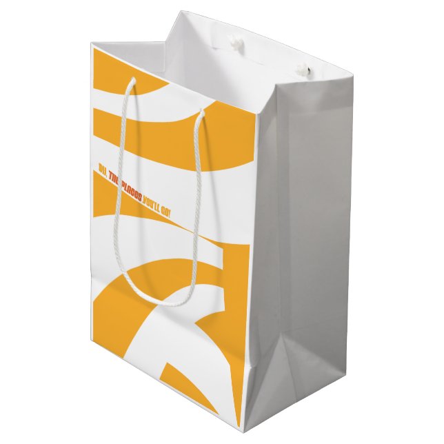 Bolsa De Regalo Mediana ¡Oh, los lugares a los que vas! Naranja Swirls (Angulo Anverso)