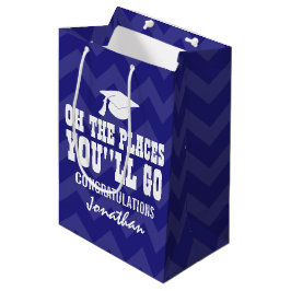 Bolsa De Regalo Mediana Oh los lugares usted irá graduado de los azules