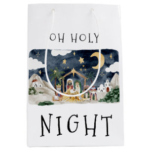 Bolsa De Regalo Mediana Oh Navidades de la Natividad Africano-Estadouniden