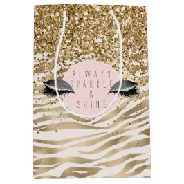 Bolsa De Regalo Mediana Ojos brillantes de Zebra dorada