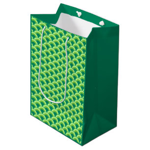 Bolsa De Regalo Mediana Ola patrón Art Deco - jade verde