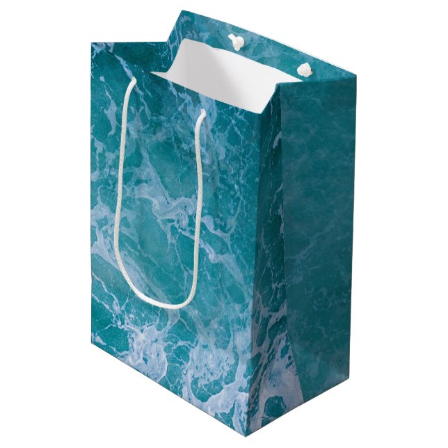 Bolsa De Regalo Mediana Olas profundas del océano azul (Angulo Anverso)