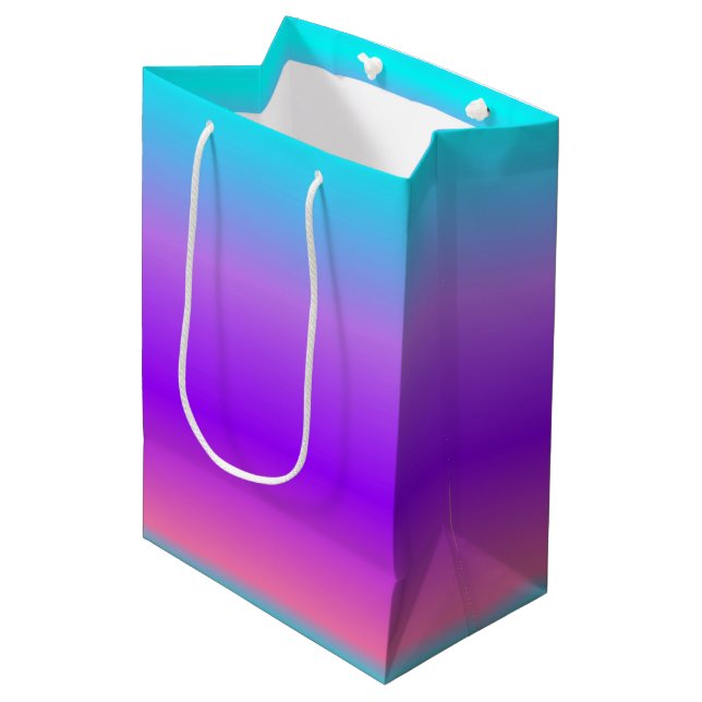 Bolsa De Regalo Mediana Ombre azul púrpura (Angulo Anverso)