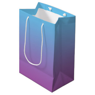 Bolsa De Regalo Mediana Ombre azul y púrpura