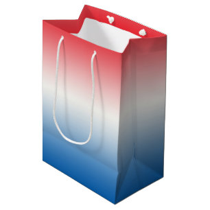 Bolsa De Regalo Mediana Ombre blanco y azul rojo