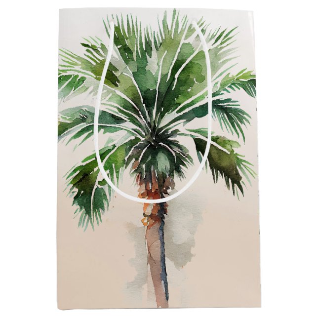 Bolsa De Regalo Mediana Ombre de palmera tropical (Anverso)
