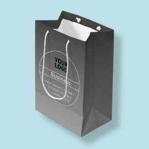 Bolsa De Regalo Mediana Ombre gris oscuro y datos de contacto, etc.