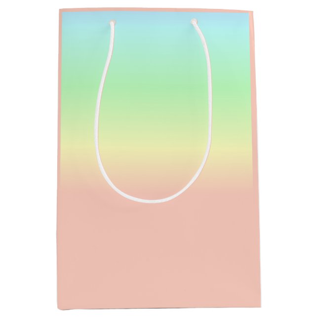 Bolsa De Regalo Mediana Ombre Rainbow Abstract Pastel Pattern (Anverso)