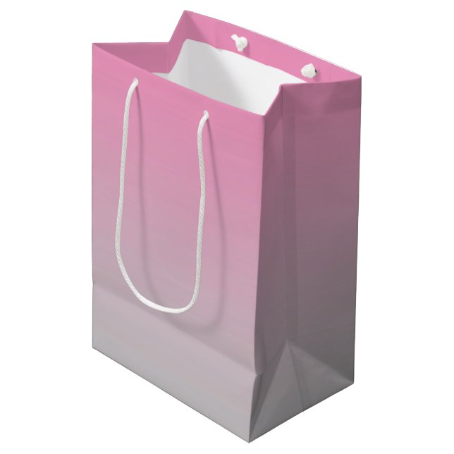 Bolsa De Regalo Mediana Ombre rosado y gris (Angulo Anverso)