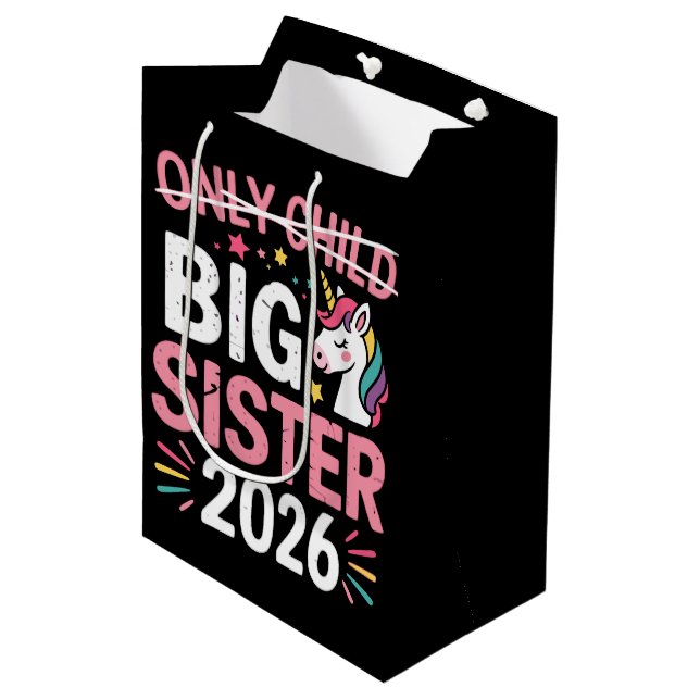 Bolsa De Regalo Mediana Only Child Crossed Out Big Sister 2026 Pregnancy  (Angulo Anverso)