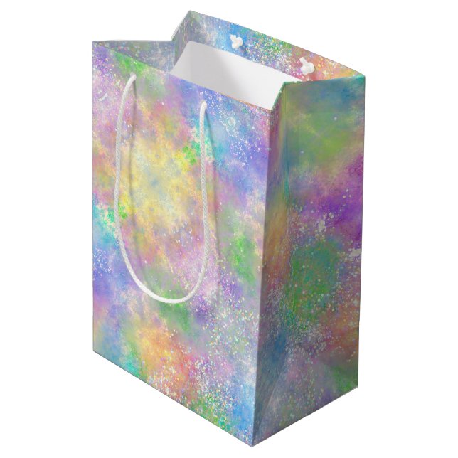 Bolsa De Regalo Mediana Opal Brillo Arcoíris (Angulo reverso)