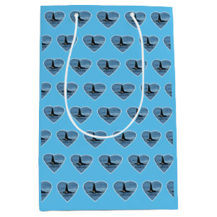 Bolsa De Regalo Mediana Orca Ballena Asesina Acuario Personalizable Azul C