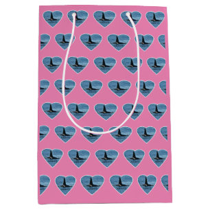 Bolsa De Regalo Mediana Orca Ballena Asesina Acuario Personalizable Rosa