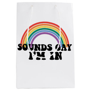 Bolsa De Regalo Mediana Orgullo Gay LGBT Arcoíris Suena Gay Estoy Dentro