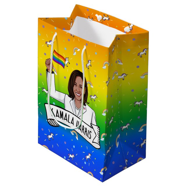 Bolsa De Regalo Mediana Orgullo Kamala Harris (Angulo Anverso)