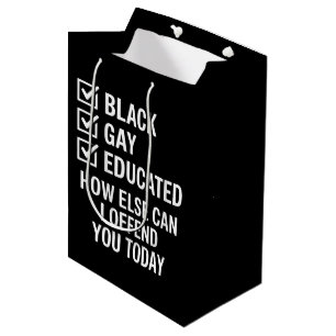 Bolsa De Regalo Mediana Orgulloso apoyo divertido negro gay Derechos LGBTQ