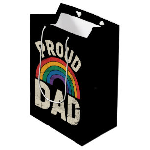 Bolsa De Regalo Mediana Orgulloso padre LGBTQ Orgullo gay Día del padre al