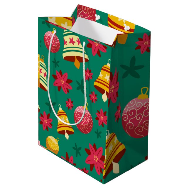 Bolsa De Regalo Mediana Ornamento de Navidad (Angulo reverso)