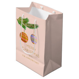 Bolsa De Regalo Mediana Ornamentos navideños festivos personalizados