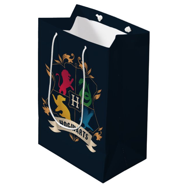 Bolsa De Regalo Mediana Ornate HOGWARTS™ House Escudo (Angulo Anverso)