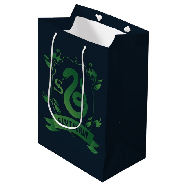 Bolsa De Regalo Mediana Ornate SLYTHERIN™ House Escudo (Angulo Anverso)