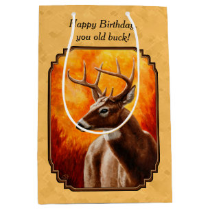 Bolsa De Regalo Mediana Oro de otoño de Whitetail Deer