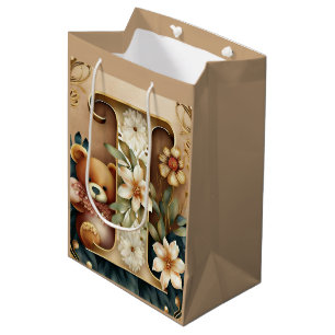 Bolsa De Regalo Mediana Osito de peluche floral carta I