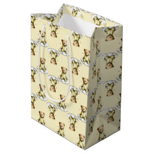 Bolsa De Regalo Mediana Osito de peluche lindo en un traje de cuerpo con c