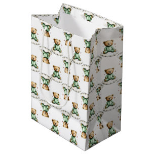 Bolsa De Regalo Mediana Osito de peluche lindo en una nube esponjosa pijam