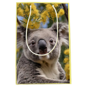 Bolsa De Regalo Mediana Oso Amarillo Y Oso De Koala,
