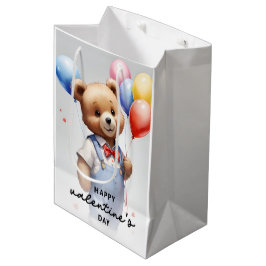 Bolsa De Regalo Mediana Oso De Acuarela De Color Cutáneo el día de San Val