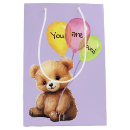 Bolsa De Regalo Mediana Oso De Cumpleaños Con Globos Fiestas