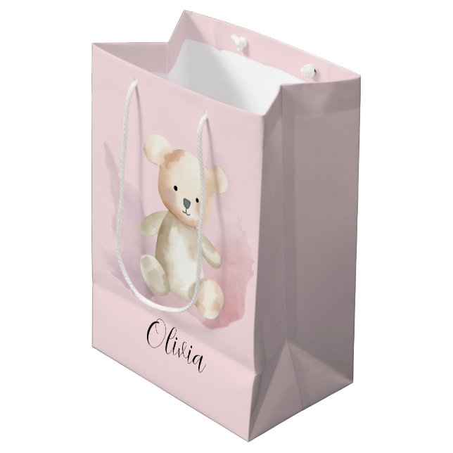 Bolsa De Regalo Mediana Oso de peluche Baby Shower (Angulo Anverso)