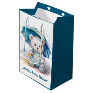 Bolsa De Regalo Mediana Oso de peluche lindo con sombrilla niño ducha de b