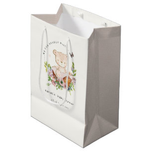 Bolsa De Regalo Mediana Oso De Teddy Cuidadoso En Baby Shower Rosa De La C