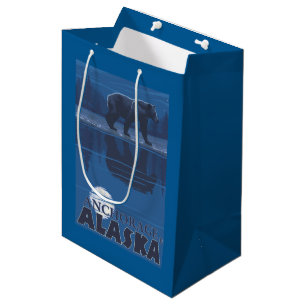 Bolsa De Regalo Mediana Oso en claro de luna - Anchorage, Alaska