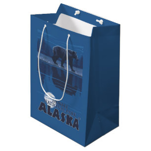 Bolsa De Regalo Mediana Oso en claro de luna - parque nacional de Denali,