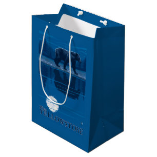 Bolsa De Regalo Mediana Oso en claro de luna - Yellowstone del oeste,