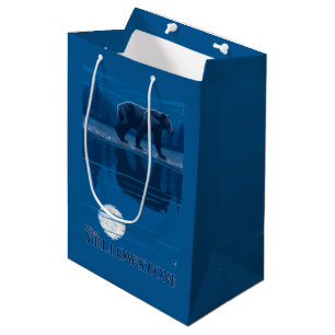 Bolsa De Regalo Mediana Oso en claro de luna - Yellowstone del oeste,
