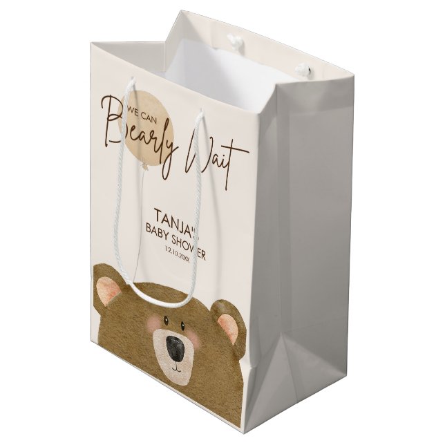 Bolsa De Regalo Mediana Oso lindo Podemos anticipar Baby Shower de espera  (Angulo Anverso)